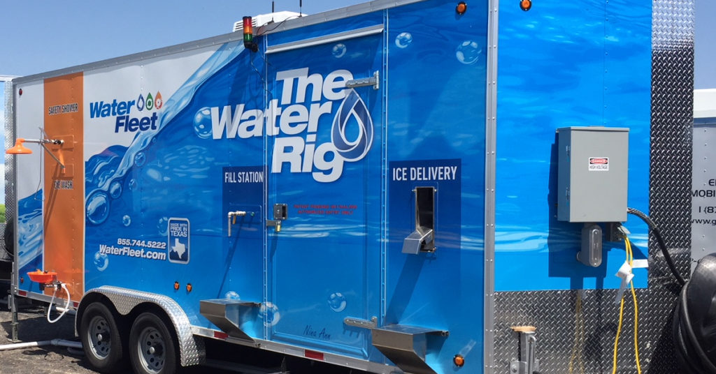 Water Cooler Set Up on-site as Part of a Water Fleet Operation